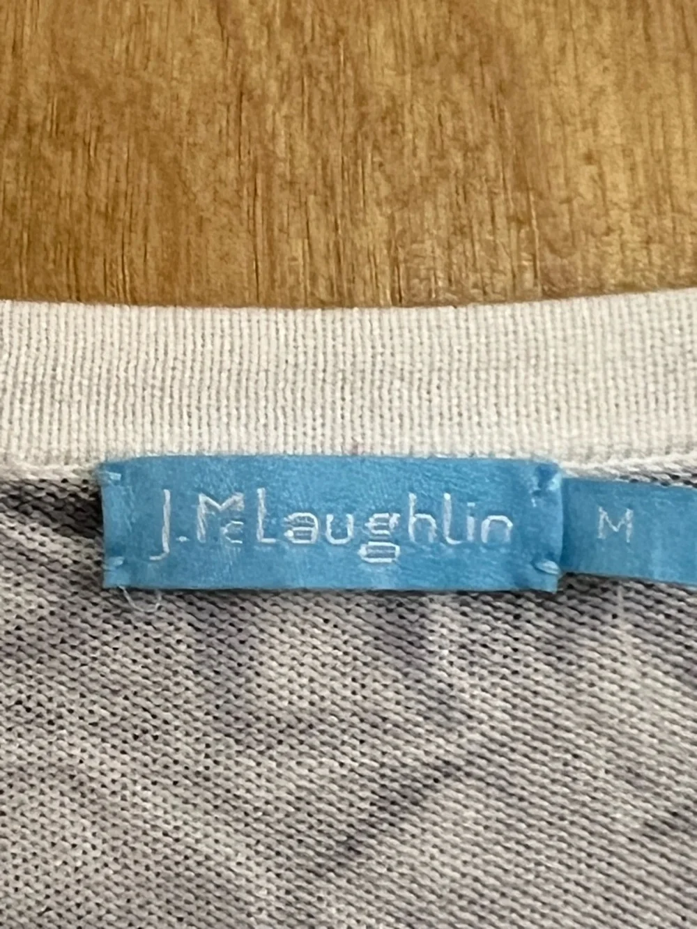 J. McLaughlin Gray and White Lenny Sweater M